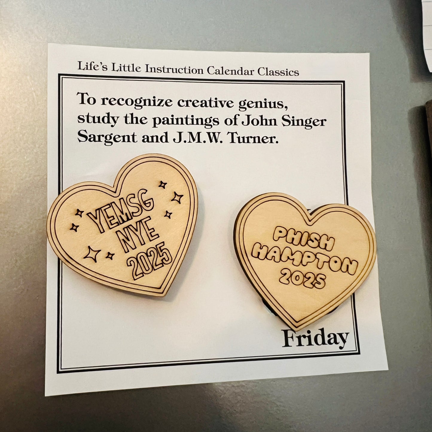 Phish Hampton 2025 Wooden Heart Keepsake Magnet or Token