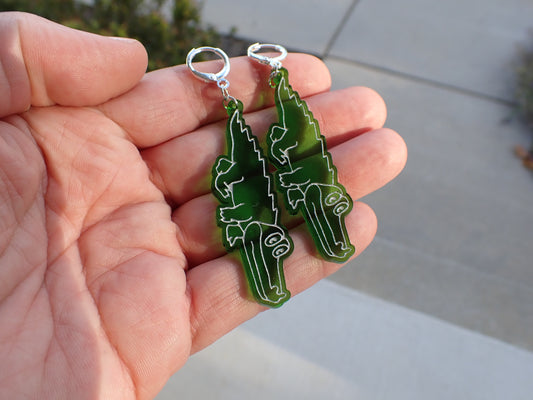 King Gizzard and the Lizard Wizard Earrings, KGLW Gator Earrings