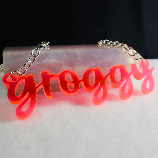 Fluff’s Travels Script Necklace