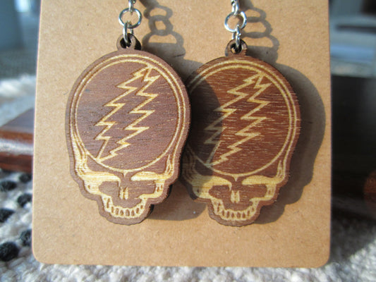 Walnut Wood Stealie Earrings – Grateful Dead