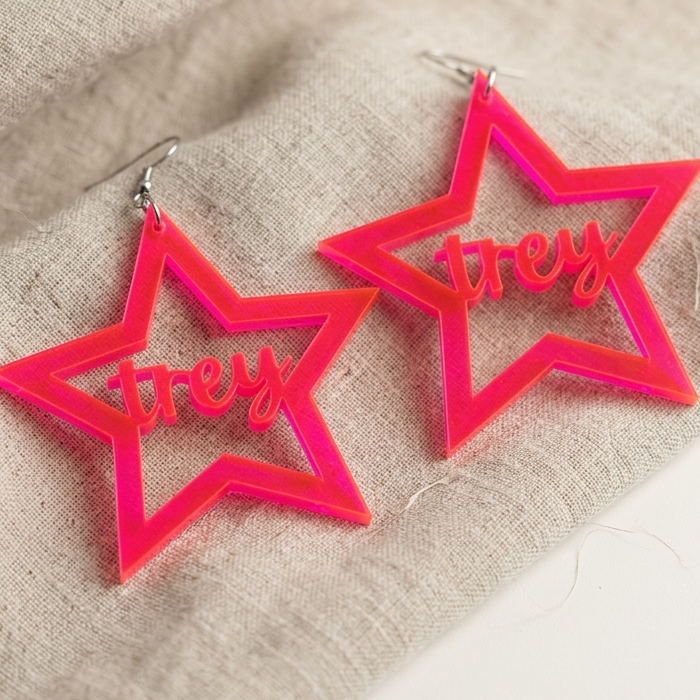 TREY Phish Neon Star Earrings