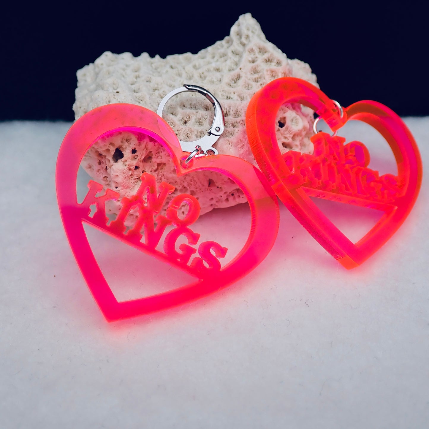 NO KINGS neon earrings