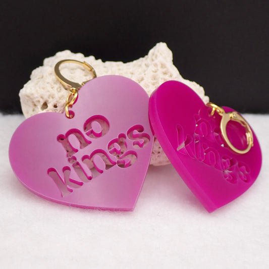 NO KINGS Purple Earrings