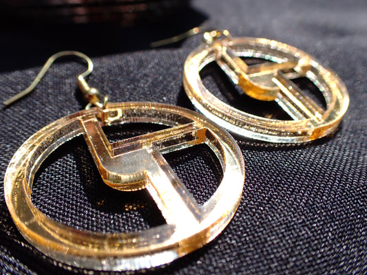 Disco Biscuits Earrings - Gold Mirror