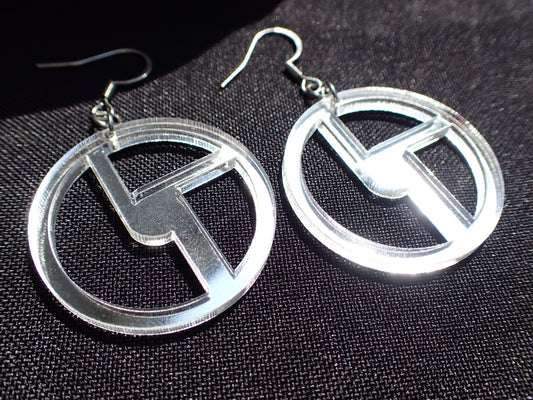 Disco Biscuits Earrings - Silver Mirror