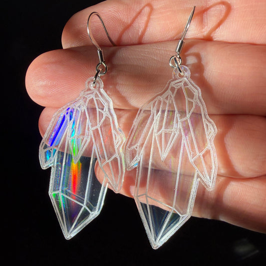 Solo Holographic Crystal Earrings