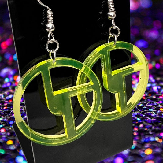 Disco Biscuits Earrings - Neon Yellow