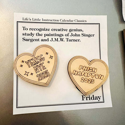 Phish MSG NYE 2025 Wooden Heart Keepsake Magnet or Token