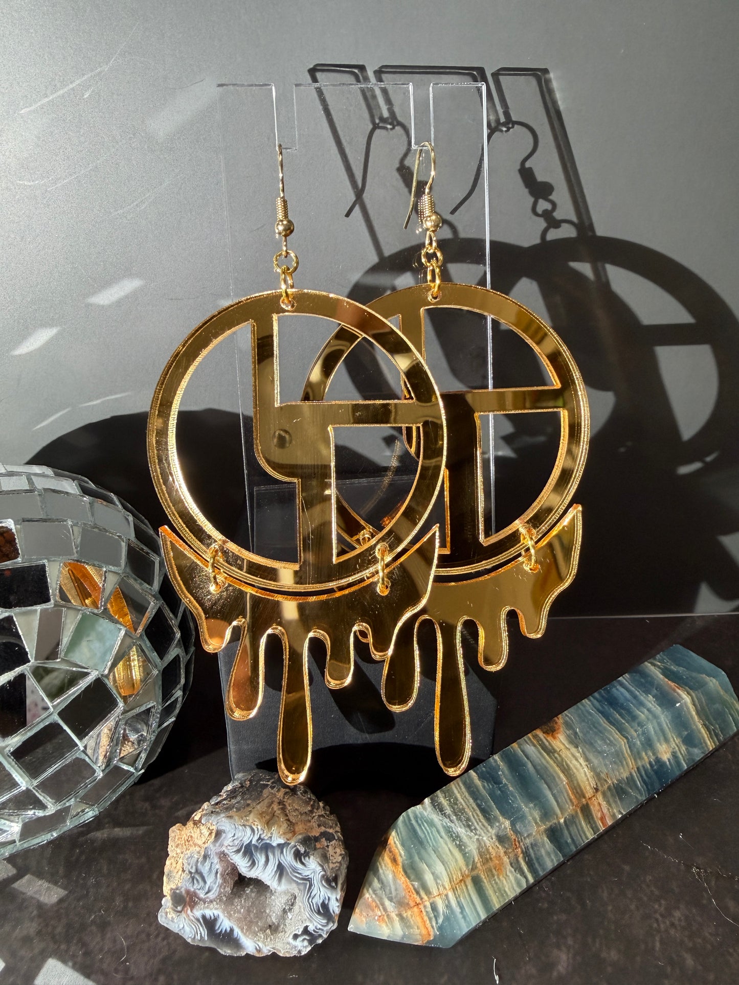 Disco Biscuits Earrings - Drippy Gold