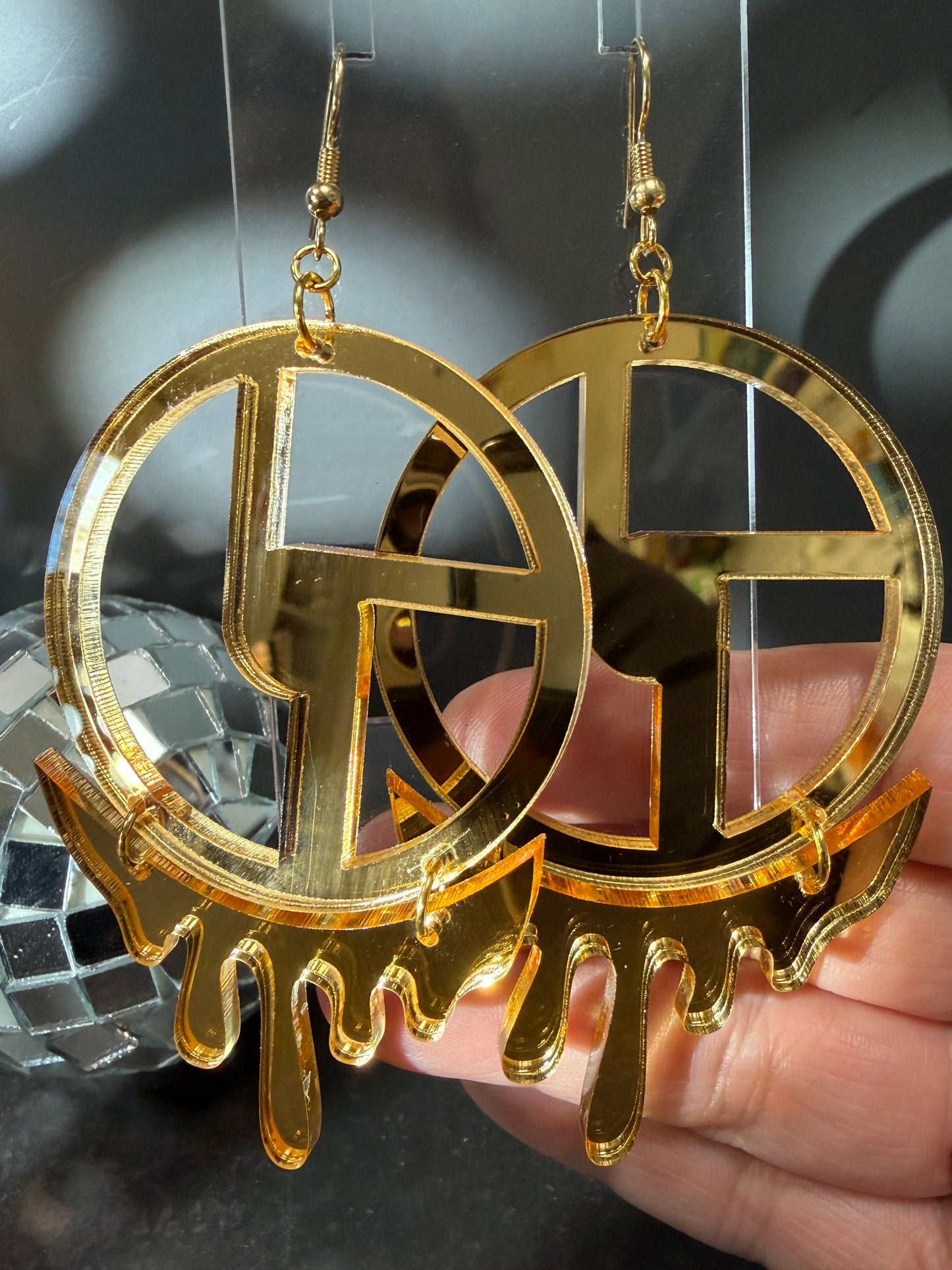 Disco Biscuits Earrings - Drippy Gold