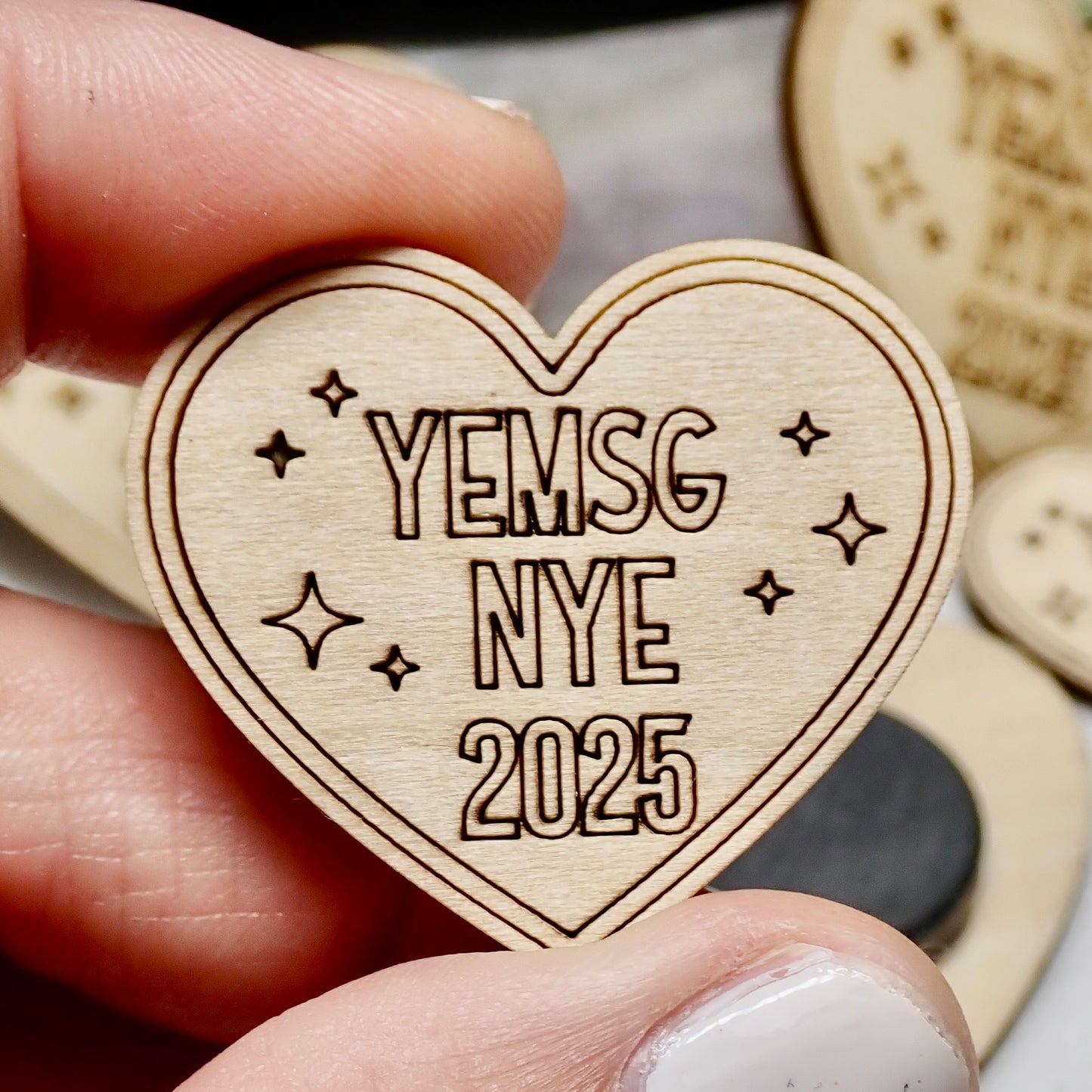 Phish MSG NYE 2025 Wooden Heart Keepsake Magnet or Token