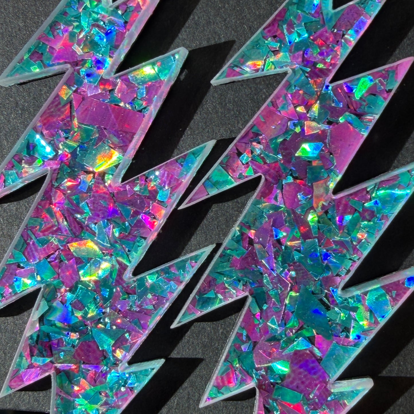 Cumberland Blues Glitter | Grateful Dead 13-Bolt Earrings | blue pink turquoise sparkle