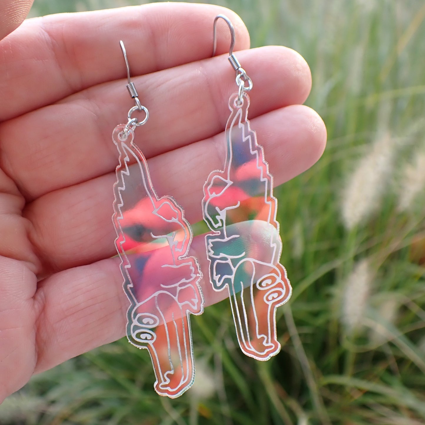 King Gizzard and the Lizard Wizard Earrings, KGLW Gator Earrings - Iridescent
