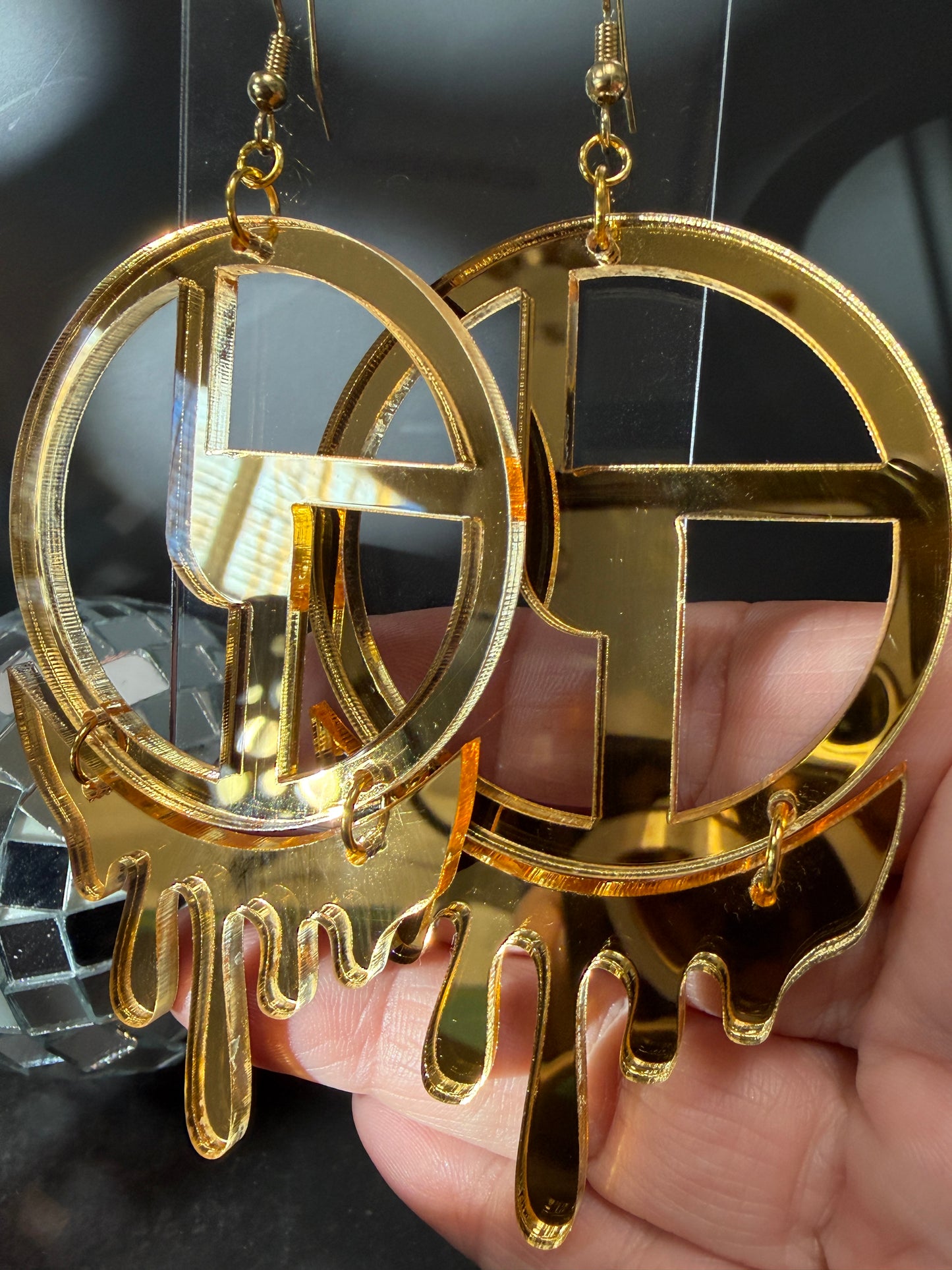 Disco Biscuits Earrings - Drippy Gold
