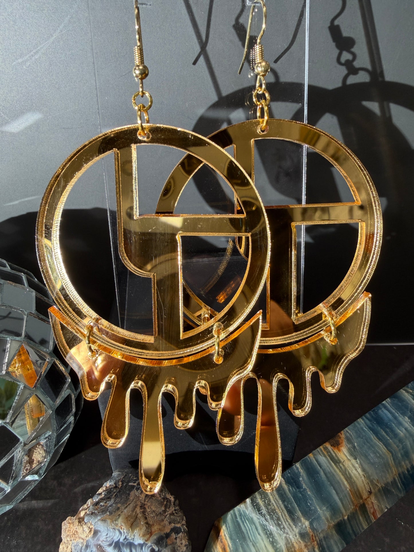 Disco Biscuits Earrings - Drippy Gold