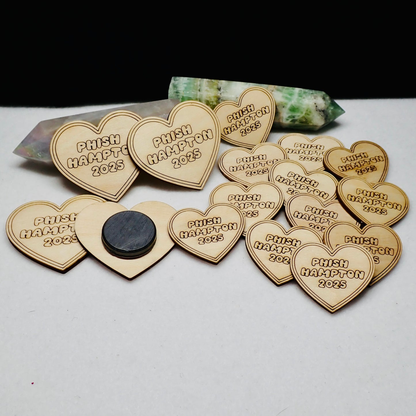 Phish Hampton 2025 Wooden Heart Keepsake Magnet or Token