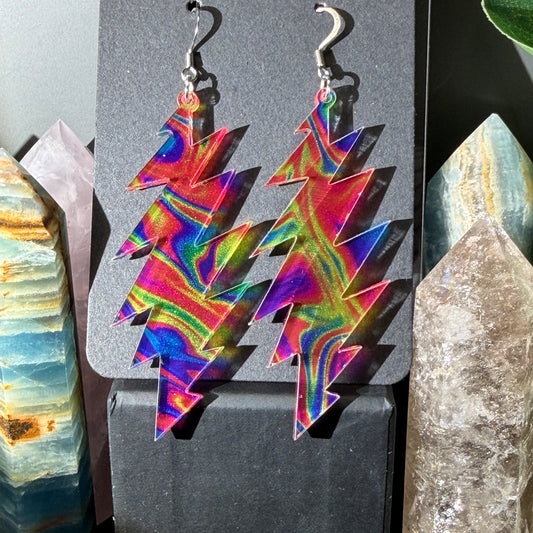 High Time Swirls | Grateful Dead 13-Bolt Earrings | colorful swirl psychedelic pattern