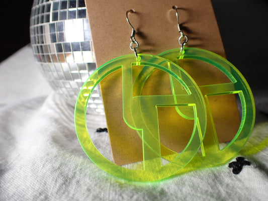 Disco Biscuits Earrings - Neon Yellow