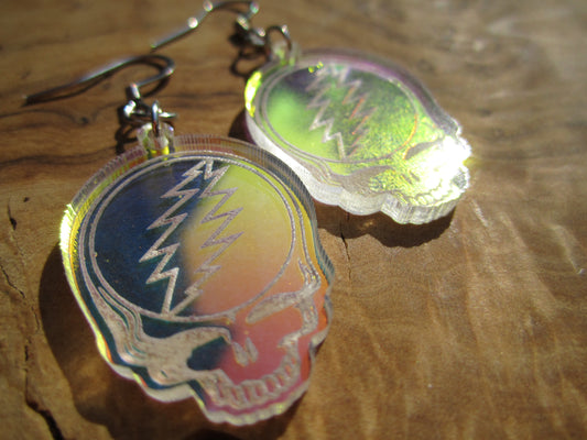 Iridescent Stealie Earrings – Grateful Dead