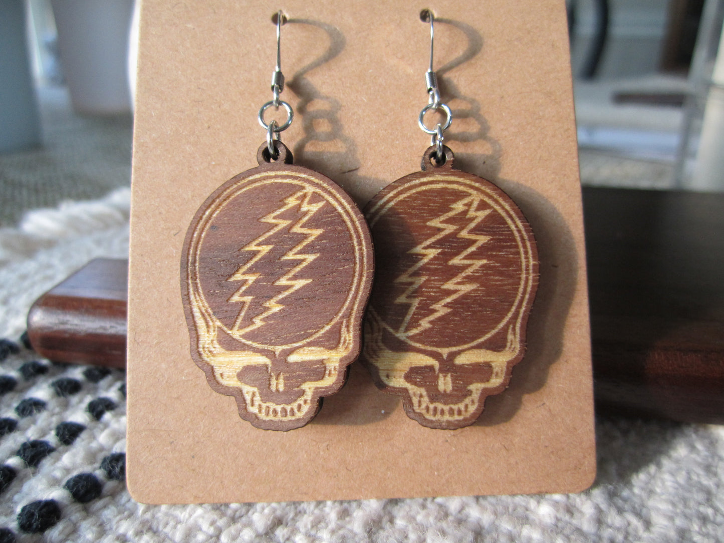 Walnut Wood Stealie Earrings – Grateful Dead