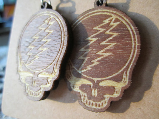Walnut Wood Stealie Earrings – Grateful Dead
