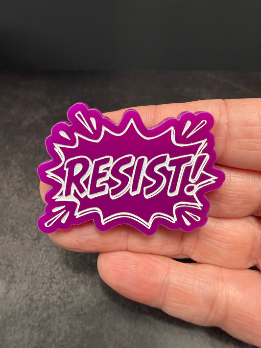 RESIST activism pin