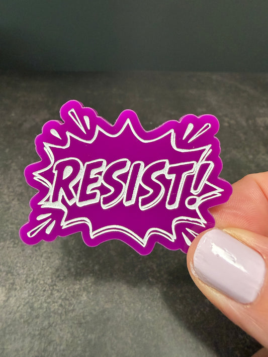 RESIST activism pin