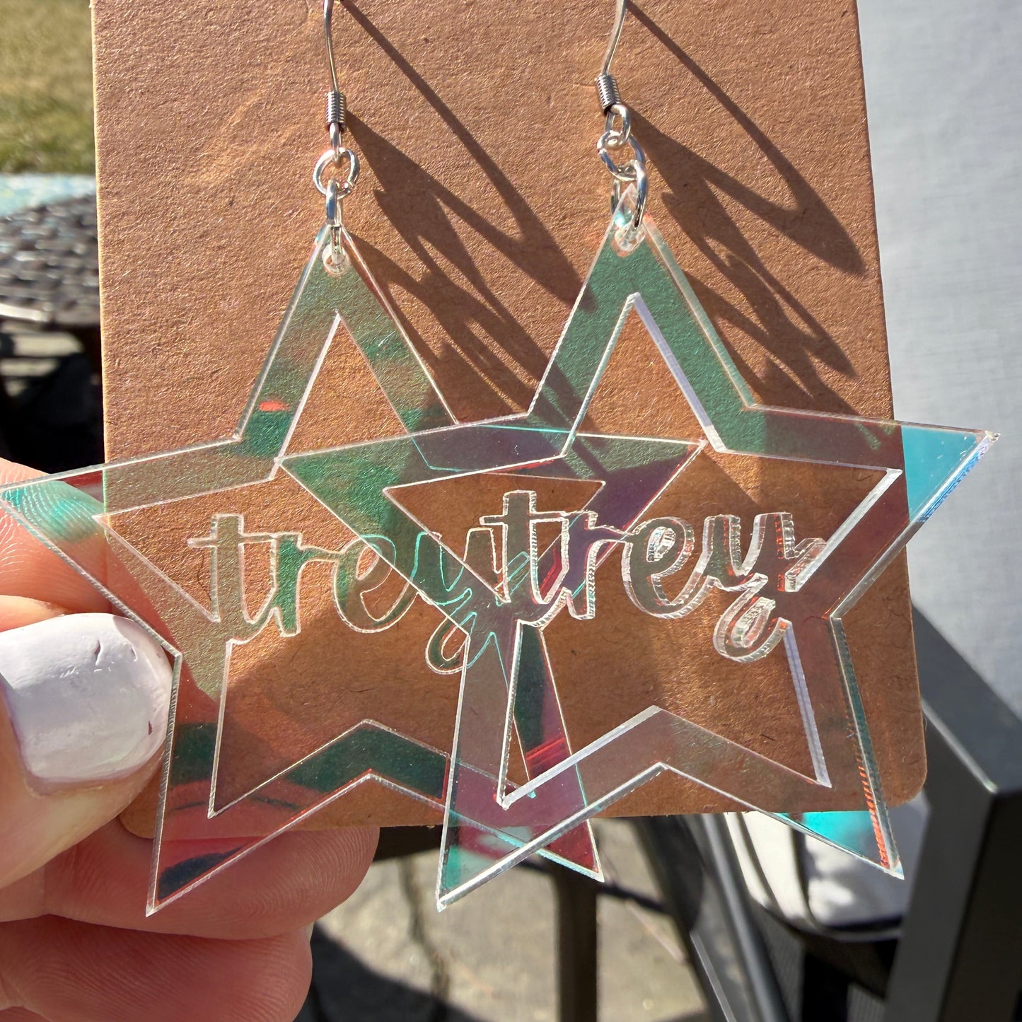 Phish “trey” Iridescent Star Earrings