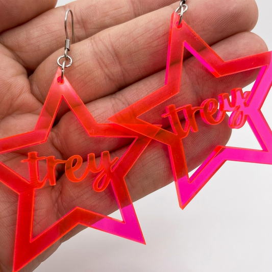 TREY Phish Neon Star Earrings