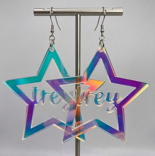 Phish “trey” Iridescent Star Earrings