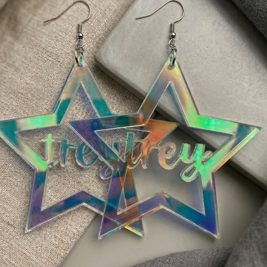 Phish “trey” Iridescent Star Earrings