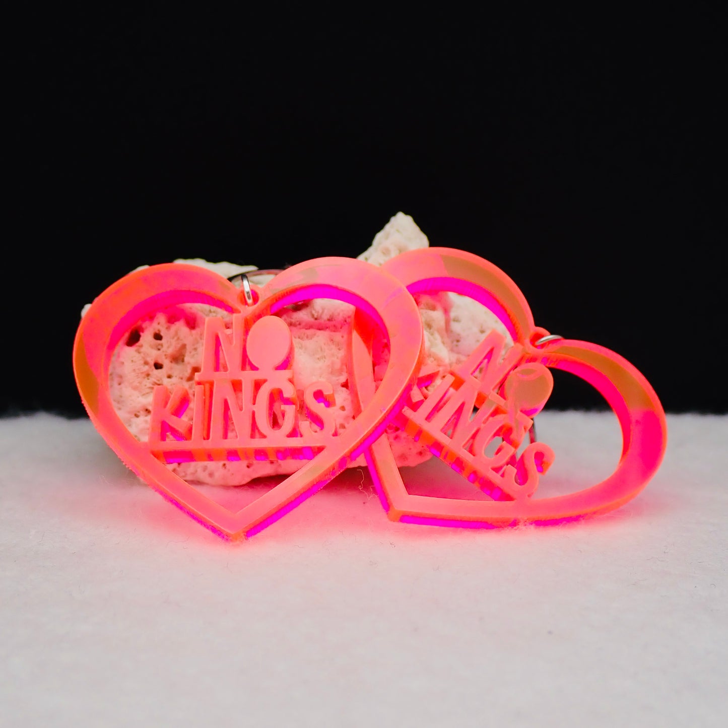 NO KINGS neon earrings