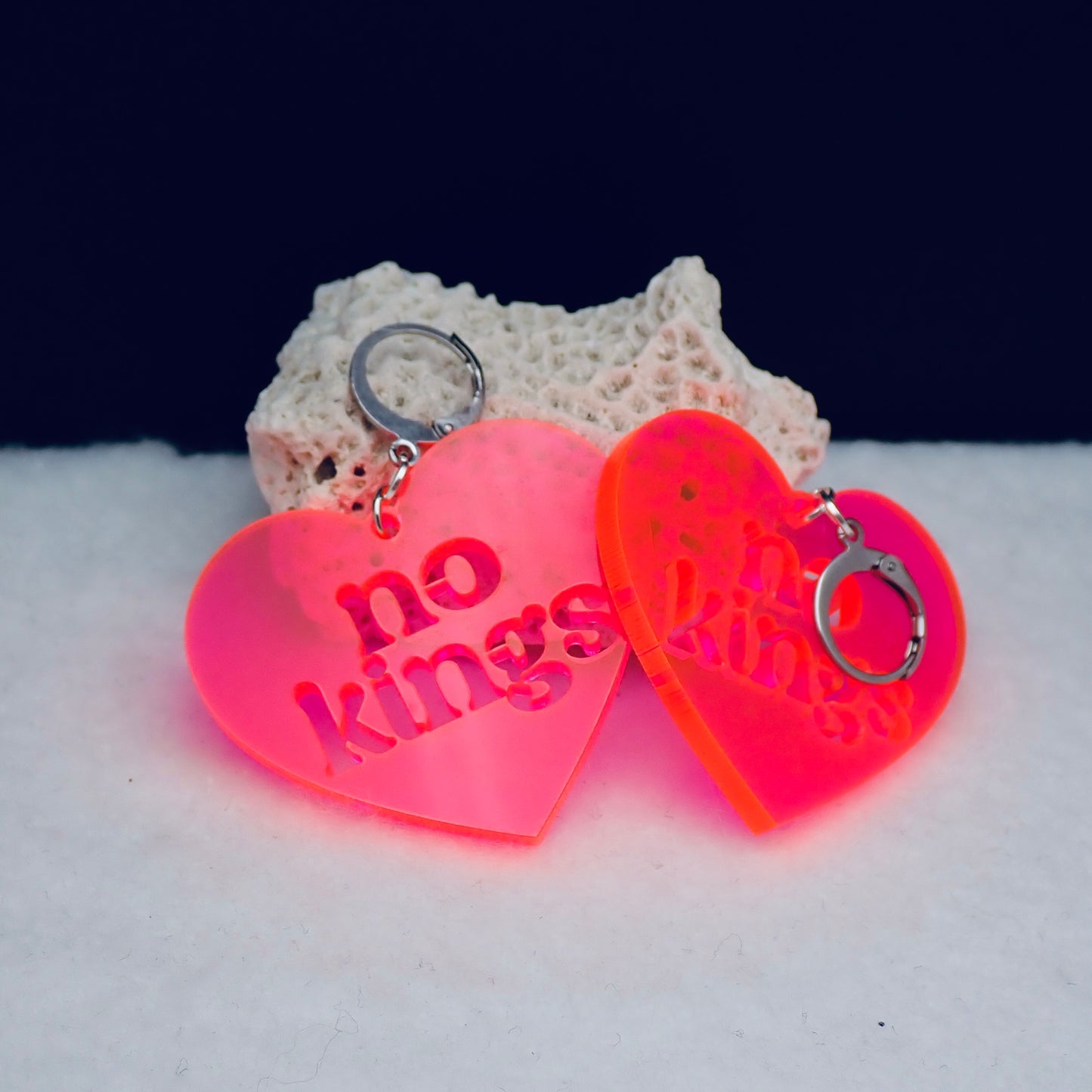 NO KINGS neon earrings