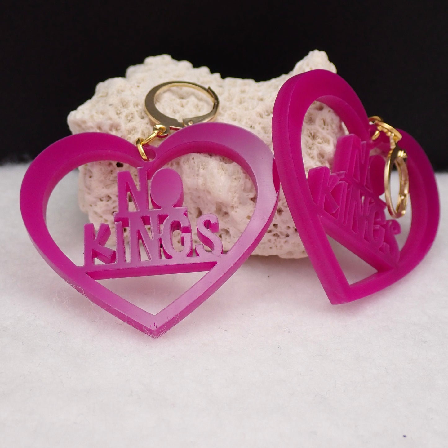 NO KINGS Purple Earrings