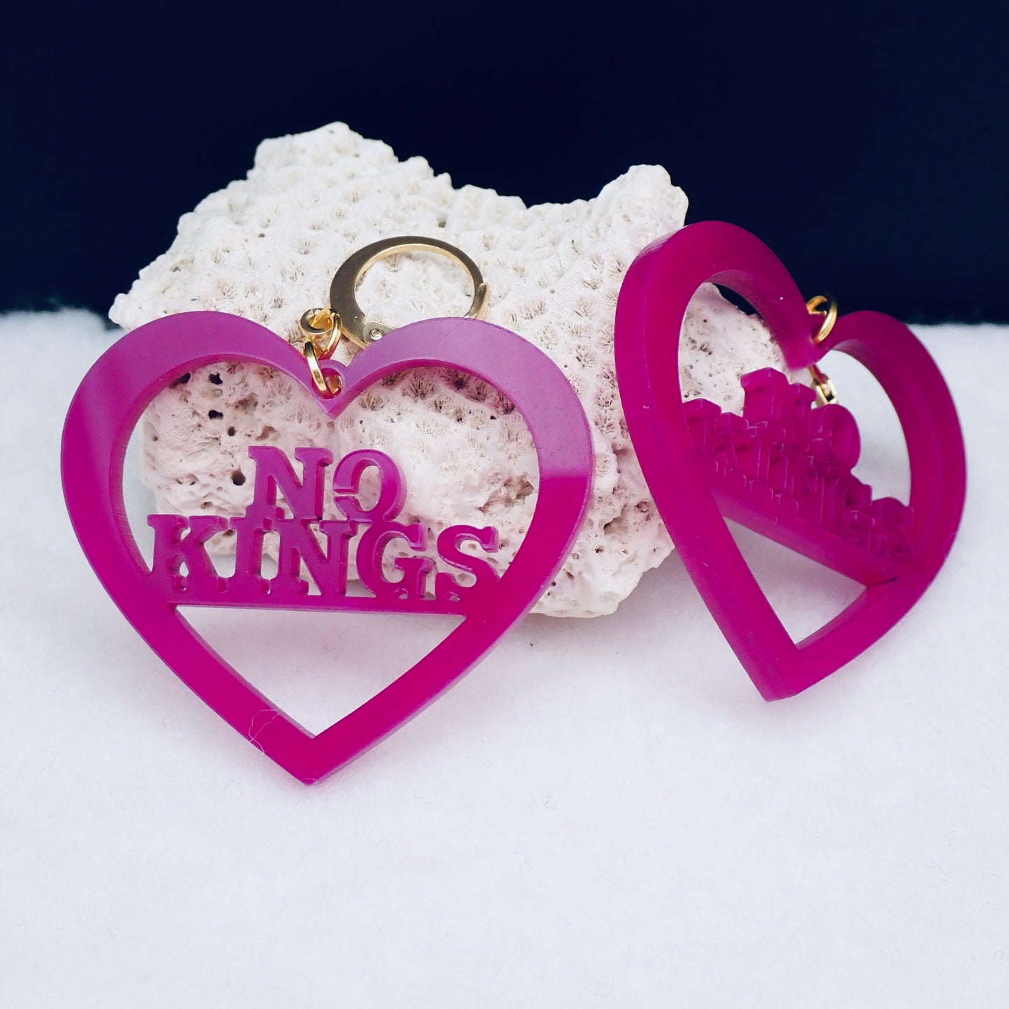 NO KINGS Purple Earrings
