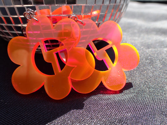 Disco Biscuits Earrings - Neon Flower
