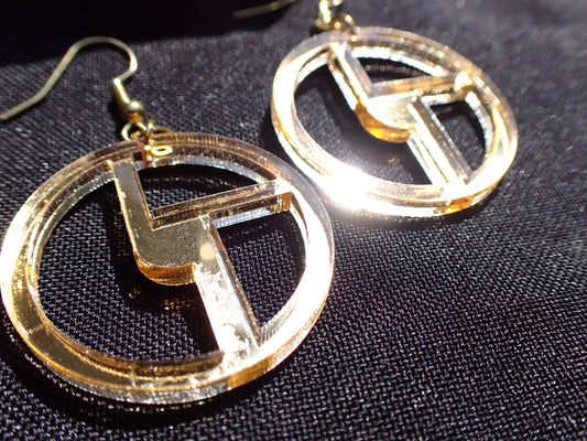 Disco Biscuits Earrings - Gold Mirror