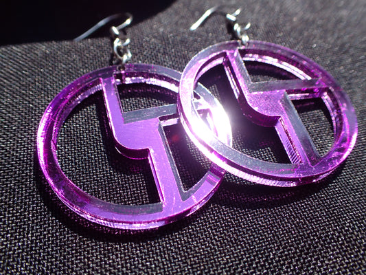 Disco Biscuits Earrings - Purple Mirror