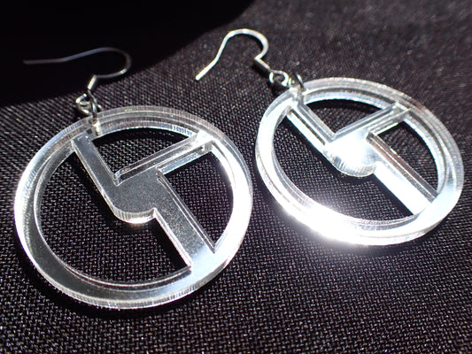 Disco Biscuits Earrings - Silver Mirror