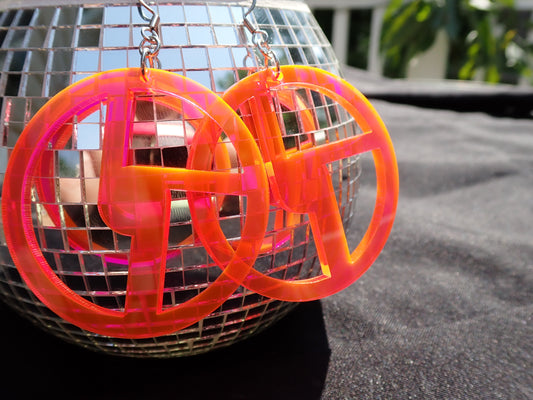 Disco Biscuits Earrings - Neon Pink