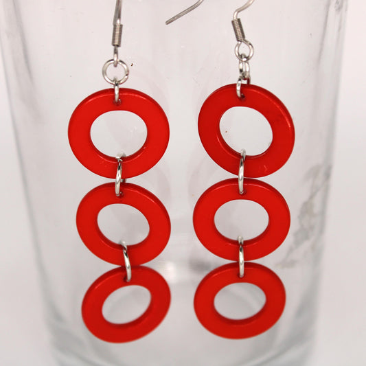 Phish Earrings - 3 Red Donut Circle