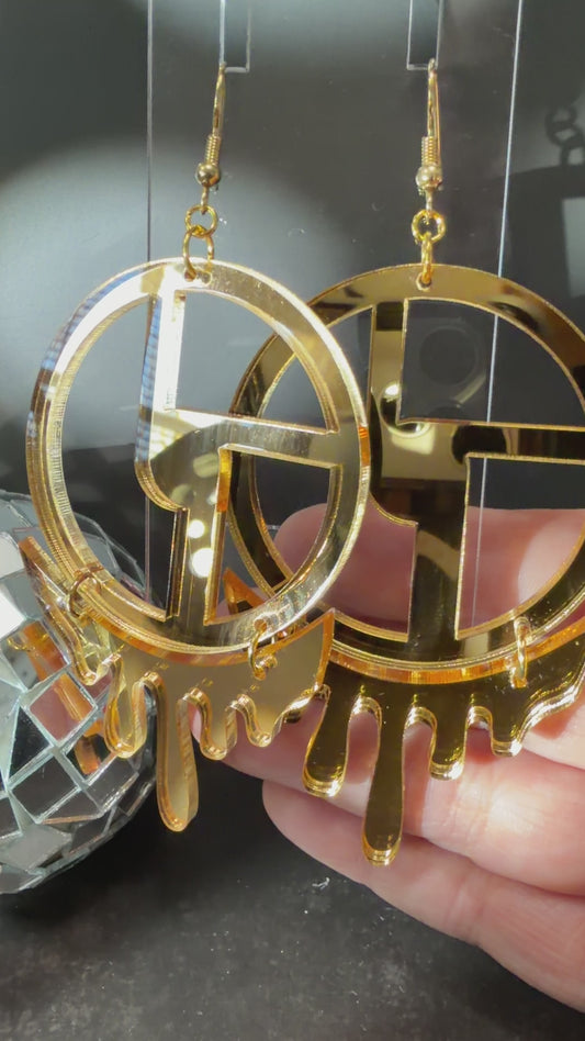 Disco Biscuits Earrings - Drippy Gold
