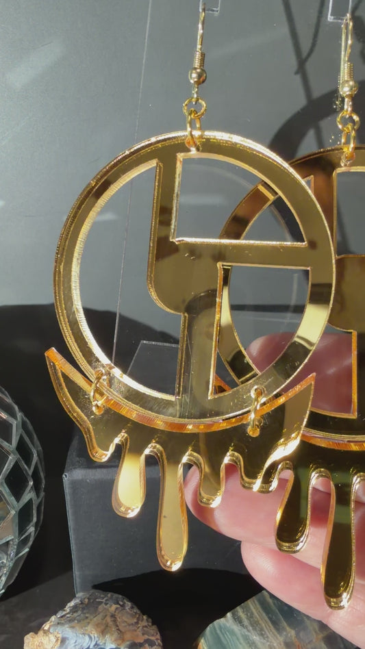 Disco Biscuits Earrings - Drippy Gold